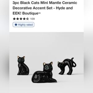 Black Ceramic Cat Figurine Set